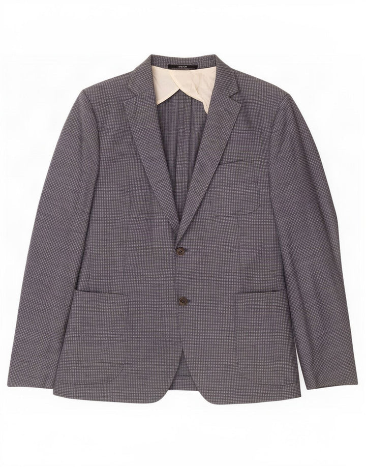Jaqueta blazer masculina Joop com 2 botões Slim Fit IT 54 2XL azul guingão lã