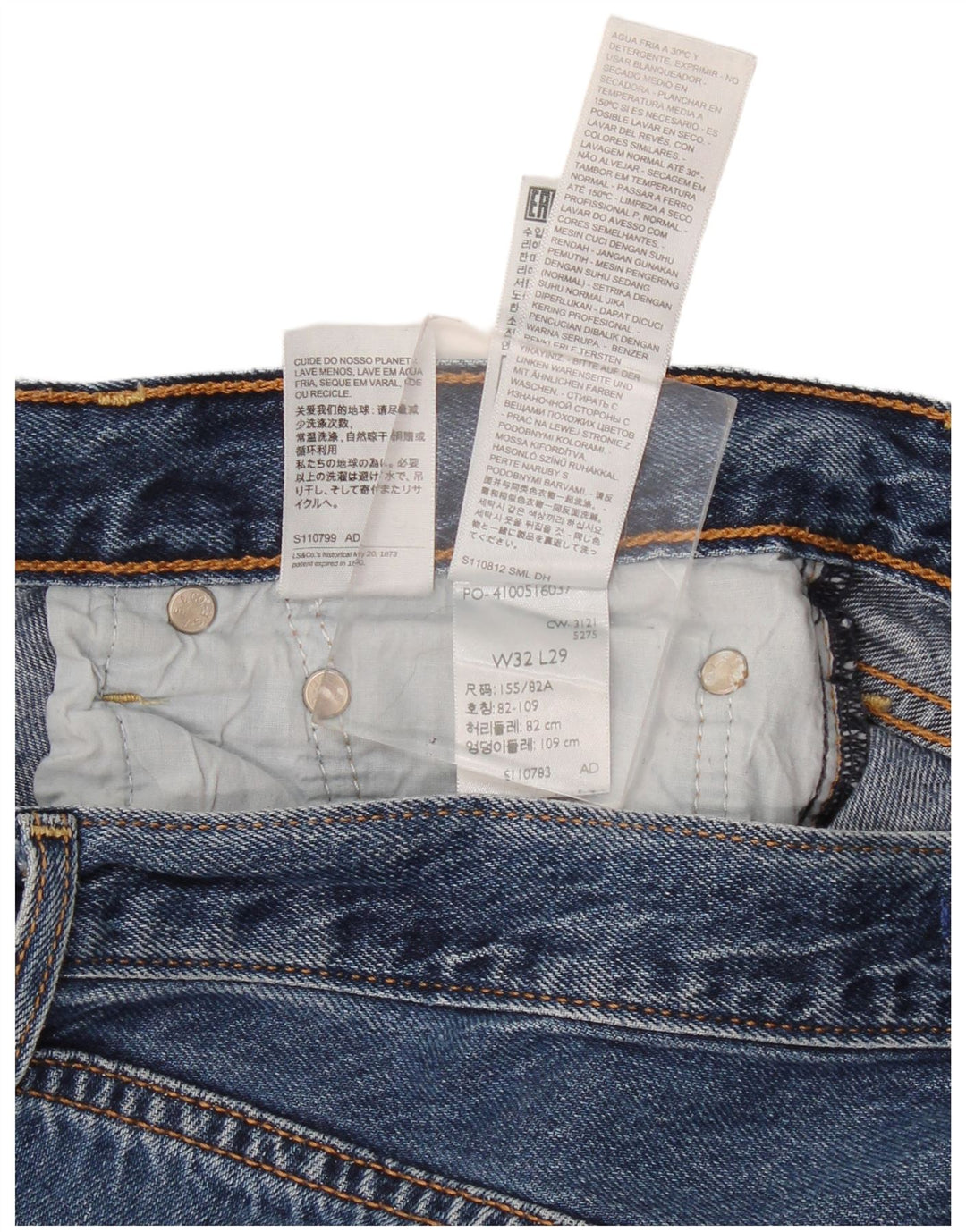 Jeans feminino Levi's Ribcage Straight W32 L29 Azul Algodão