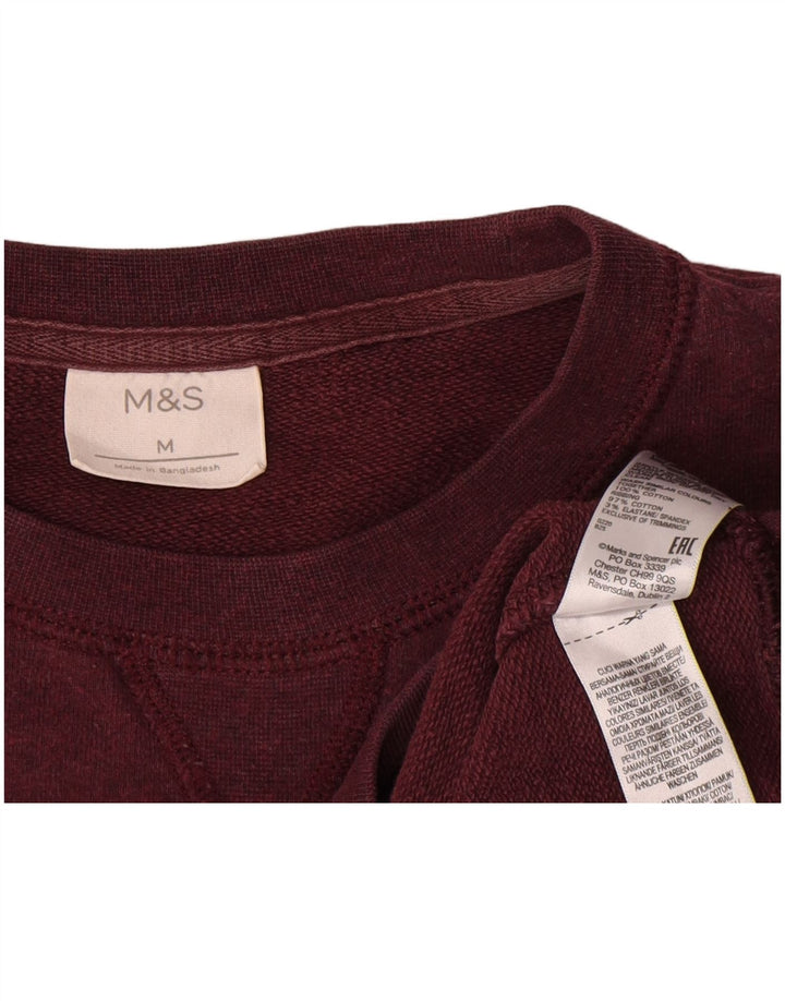 Suéter feminino Marks & Spencer UK 14 médio algodão borgonha