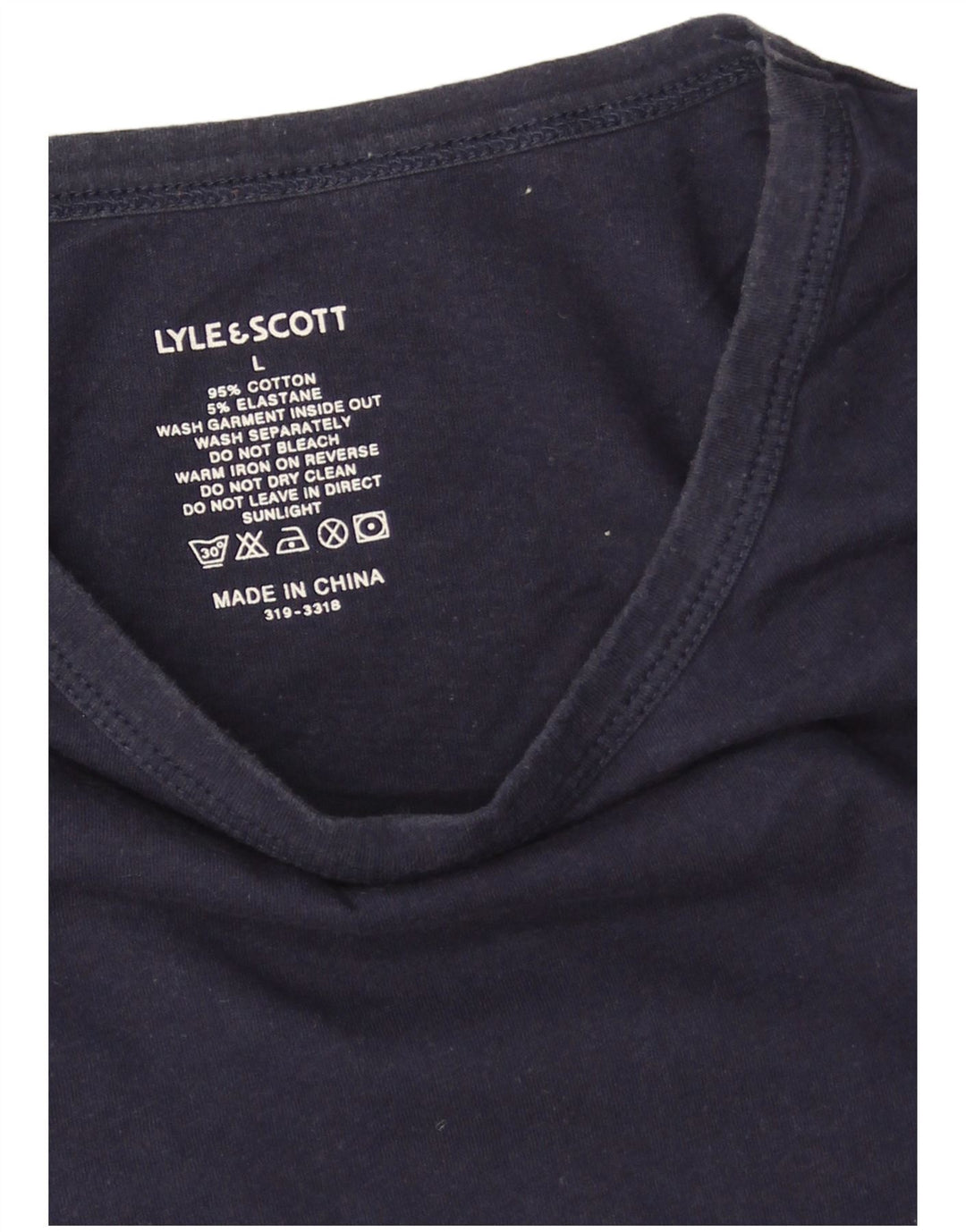 Camiseta masculina Lyle & Scott grande algodão azul marinho