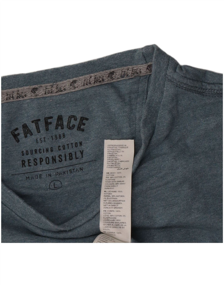 Camiseta masculina Fat Face Top grande algodão verde