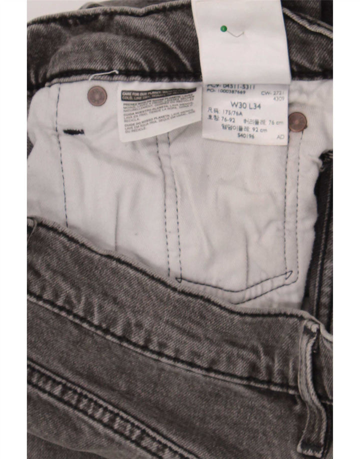 Levi's Mens 511 Slim Jeans W30 L30 Grey Cotton