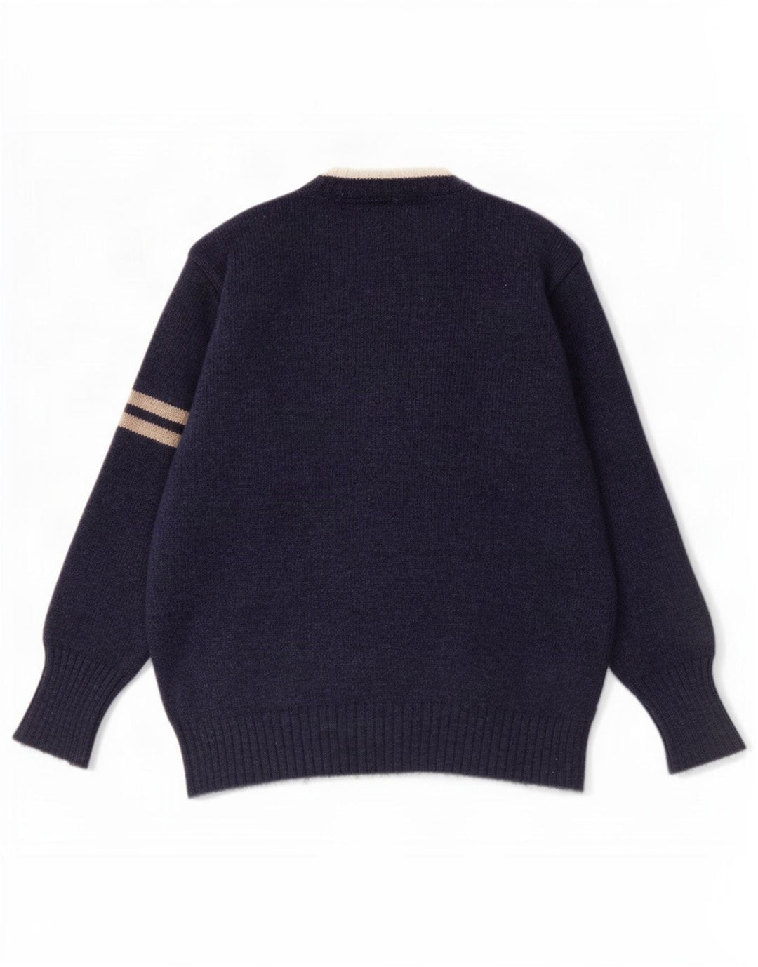 Suéter masculino Woolrich com decote em V 2XL lã listrada azul marinho