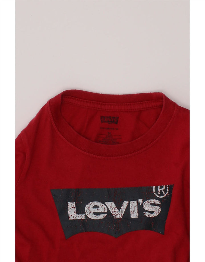 LEVI'S Girls Graphic Top manga comprida 4-5 anos vermelho