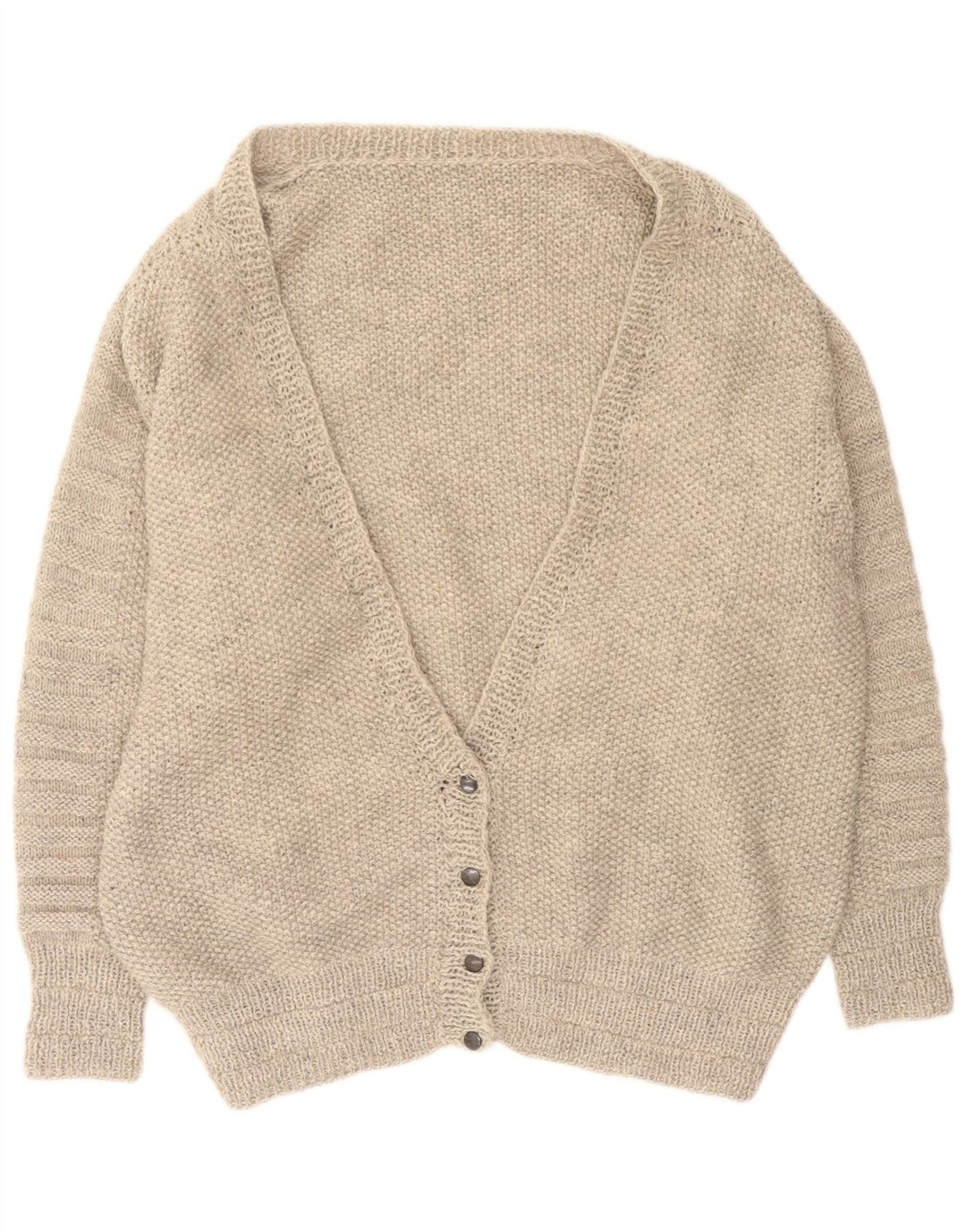 Suéter cardigã feminino vintage grande UK 16 cinza grande