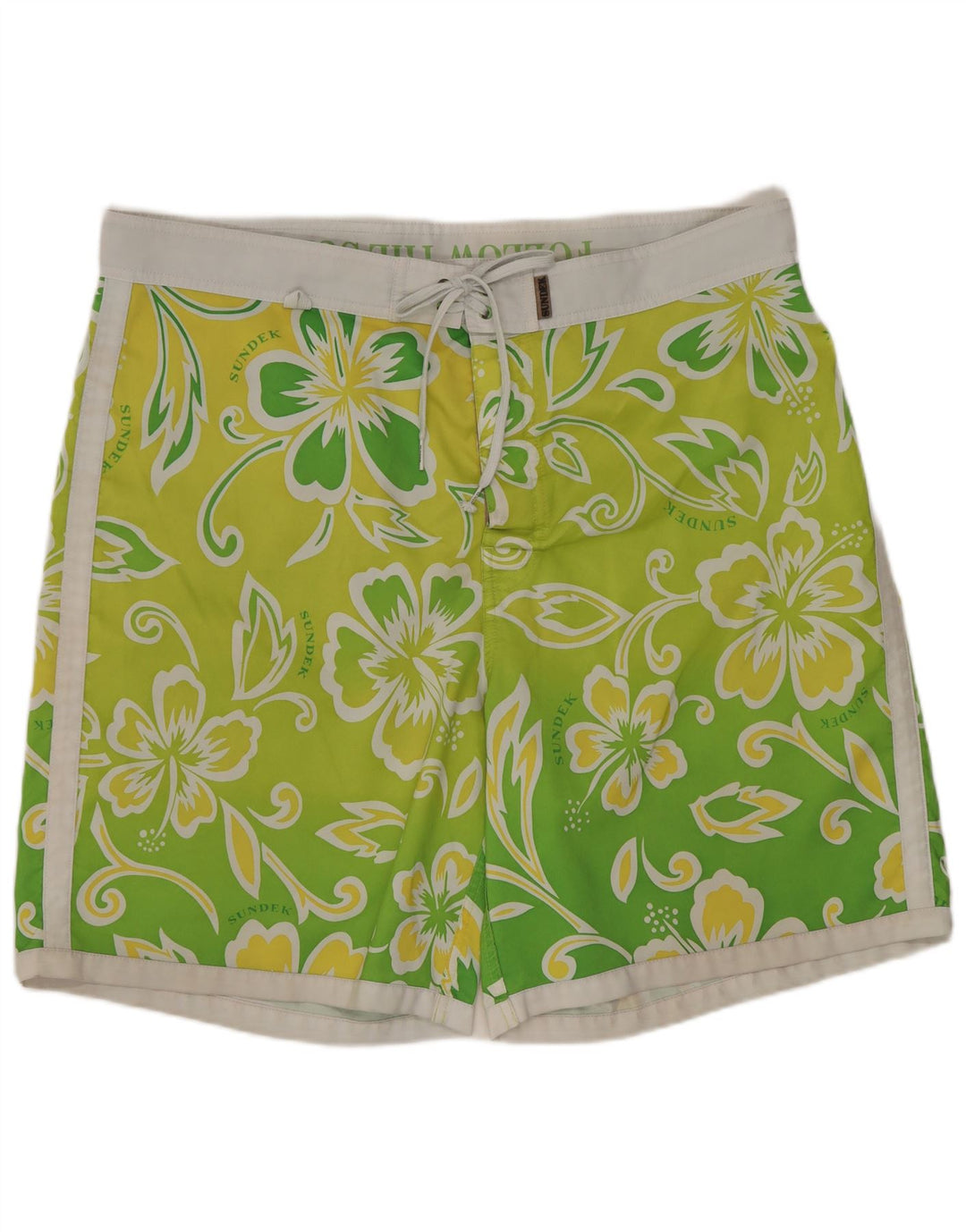 Shorts de natação masculino SUNDEK grande verde floral
