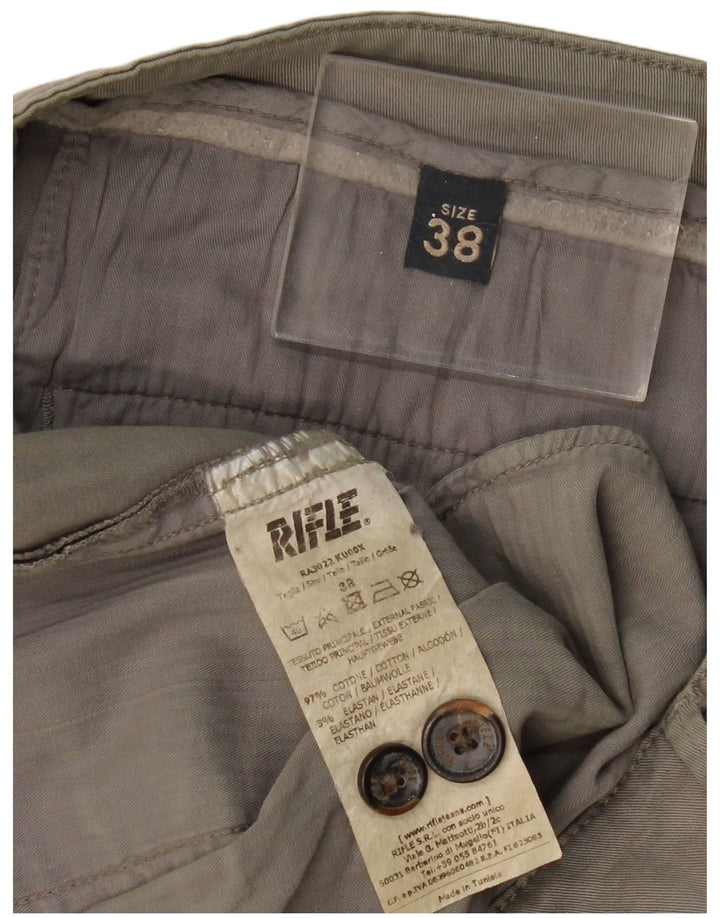 Calça Chino Masculina Slim RIFLE W38 L33 Algodão Cinza