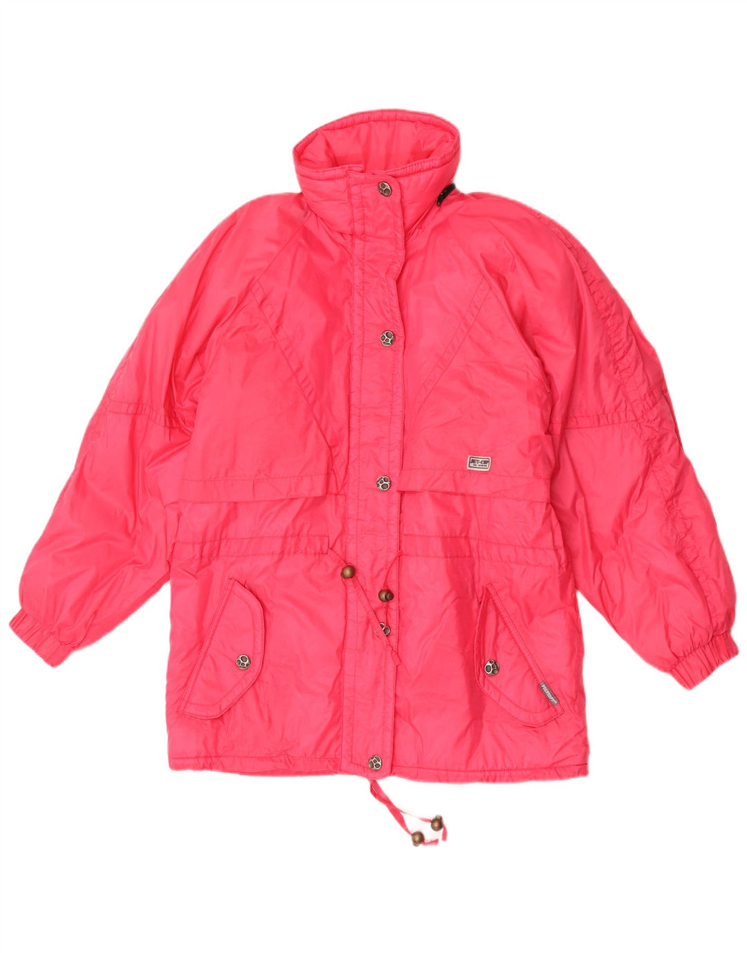 Jaqueta corta-vento feminina vintage UK 10 poliamida rosa pequena