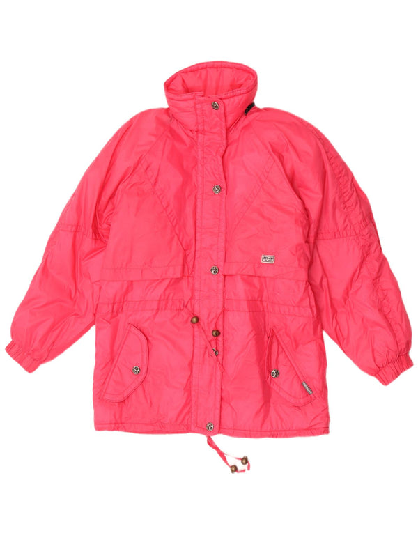 Jaqueta corta-vento feminina vintage UK 10 poliamida rosa pequena