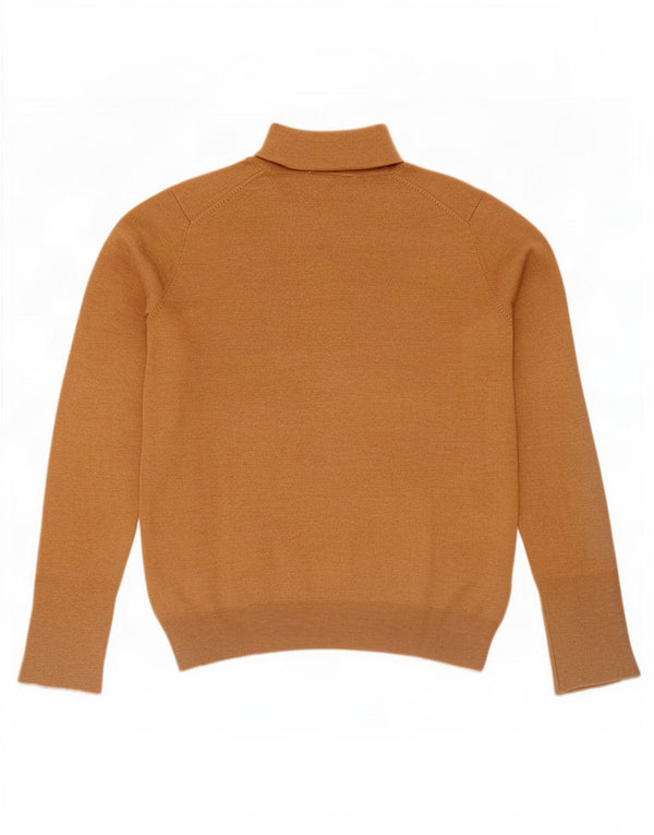 Suéter feminino Zara com gola redonda e viscose bege grande Reino Unido 14