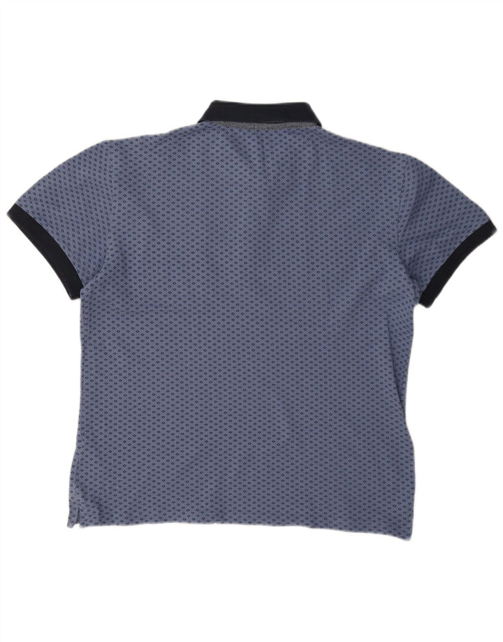 Camisa polo masculina Gas grande algodão geométrico azul