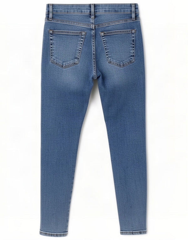 Topshop feminino Jamie Skinny Jeans Reino Unido 10 pequeno W27 L30 algodão azul