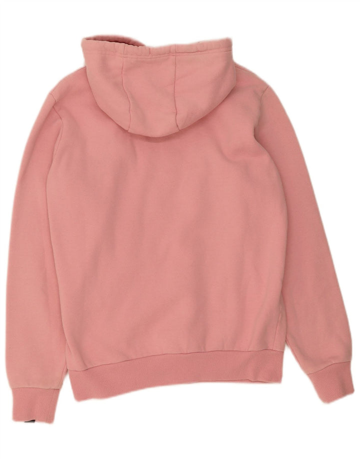 ELLESSE moletom com capuz feminino UK 10 pequeno algodão rosa
