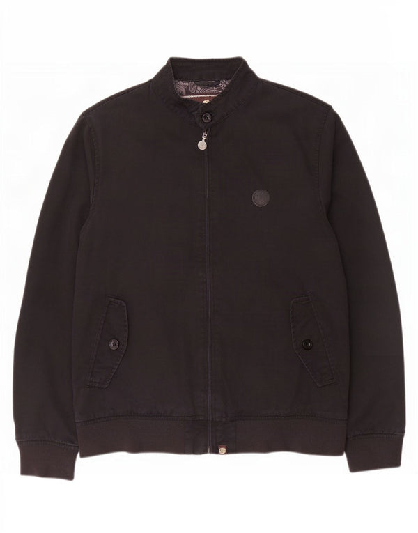 Jaqueta bomber masculina Pretty Green UK 40 grande algodão preto