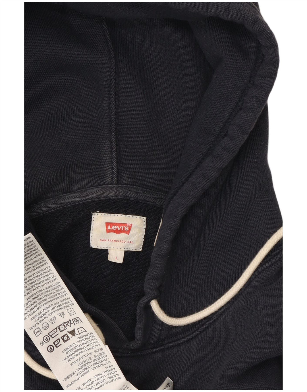 Suéter com capuz gráfico masculino LEVI'S grande algodão azul marinho