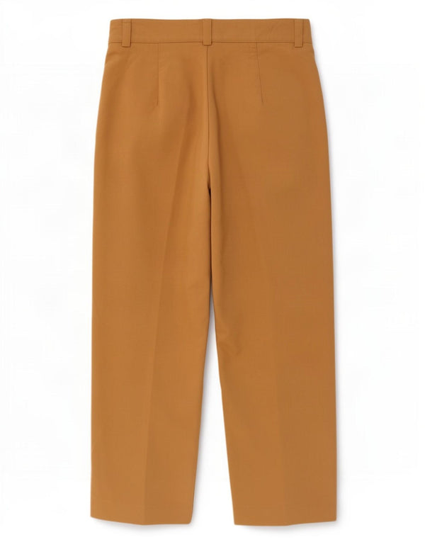 Zara Calça feminina reta casual grande W30 L30 poliéster bege