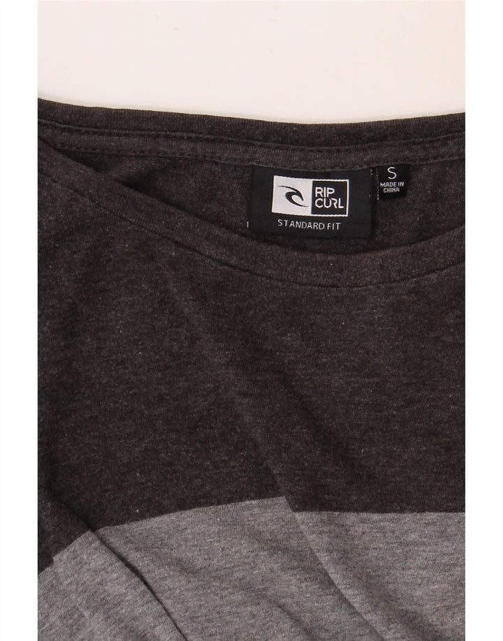 Camiseta masculina RIP CURL Standard Fit pequena listrada cinza