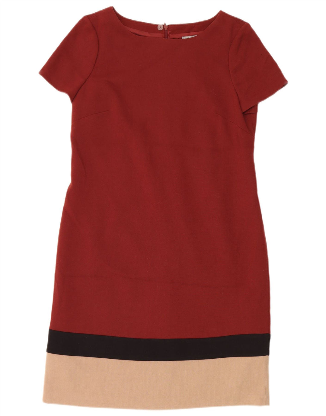 Vestido feminino Marks & Spencer UK 12 poliéster colorblock vermelho médio
