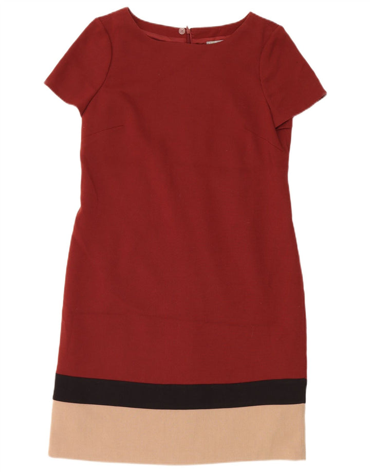 Vestido feminino Marks & Spencer UK 12 poliéster colorblock vermelho médio