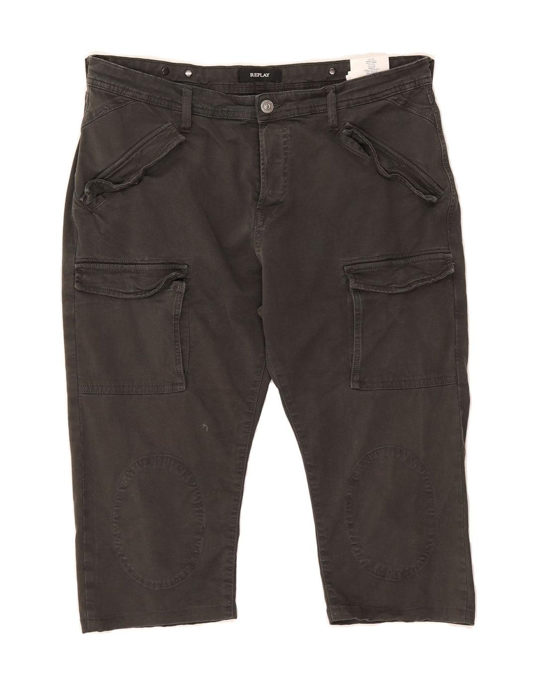 REPLAY Womens Pilar Straight Capri Trousers W29 L17 Grey Cotton Vintage Replay and Second-Hand Replay from Messina Hembry 