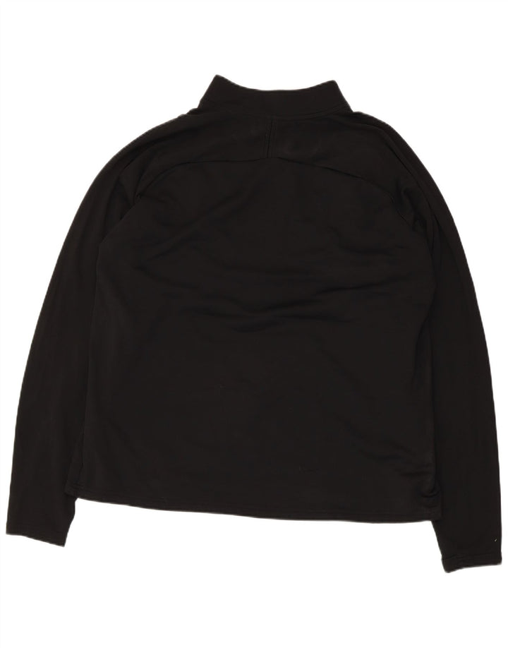 Nike Mens Dri Fit Zip Neck Pullover Treino Top XL Preto Colourblock