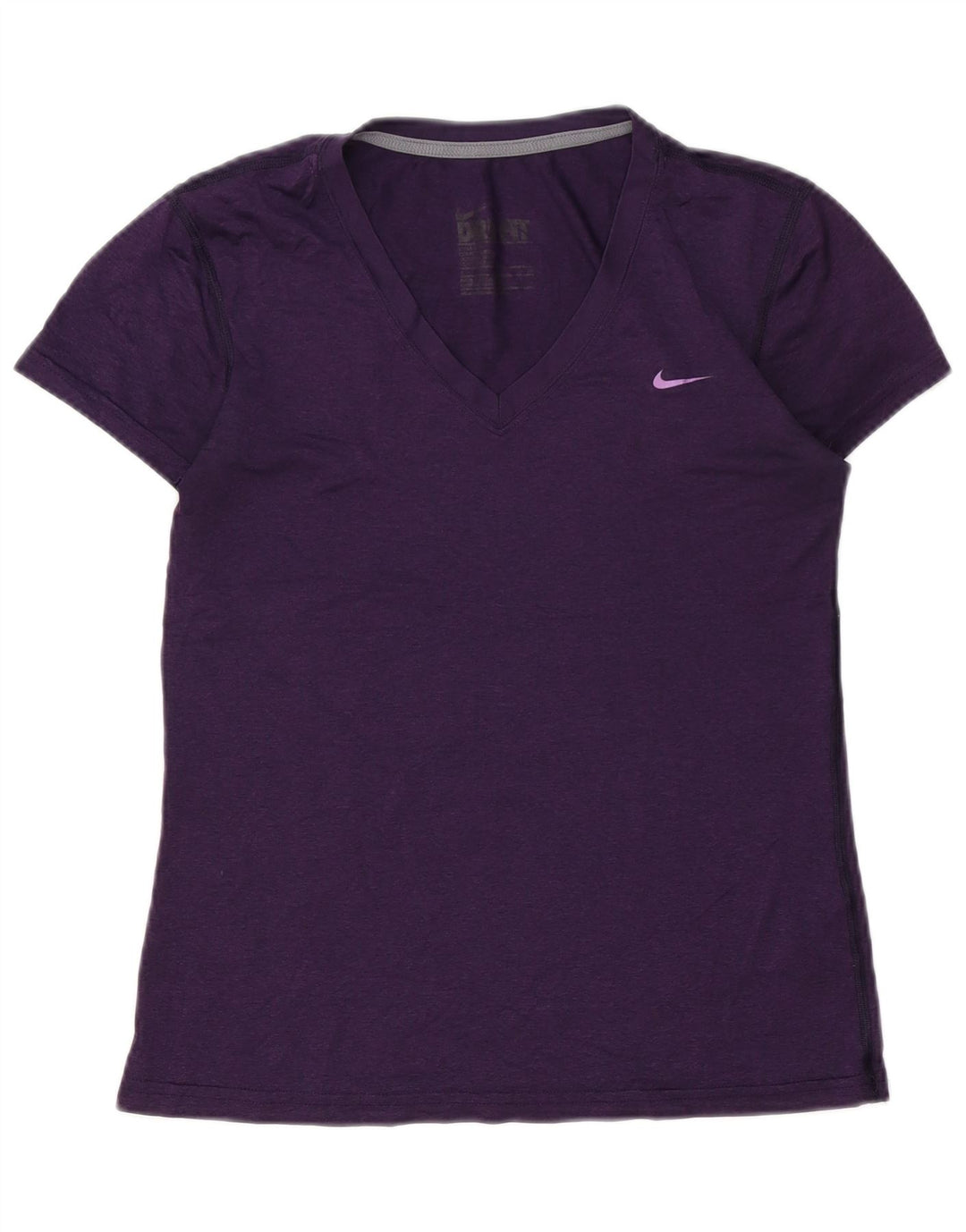 Camiseta feminina Nike Dri Fit Top UK 10 pequena roxa poliéster