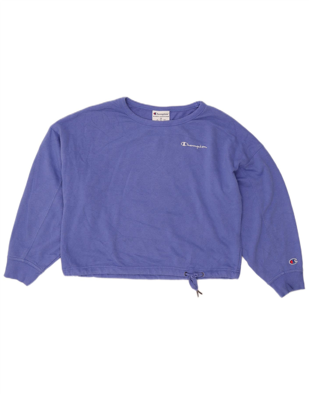 CHAMPION Suéter feminino cropped oversized Reino Unido 14 azul médio