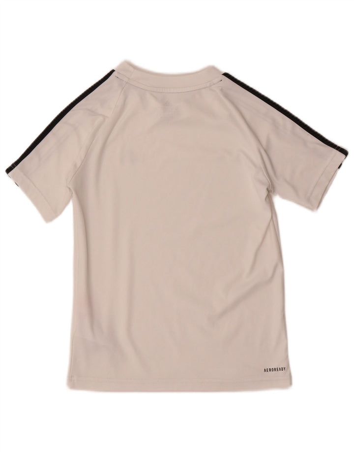 Camiseta Adidas Boys Aeroready Top 9-10 Anos Poliéster Branco