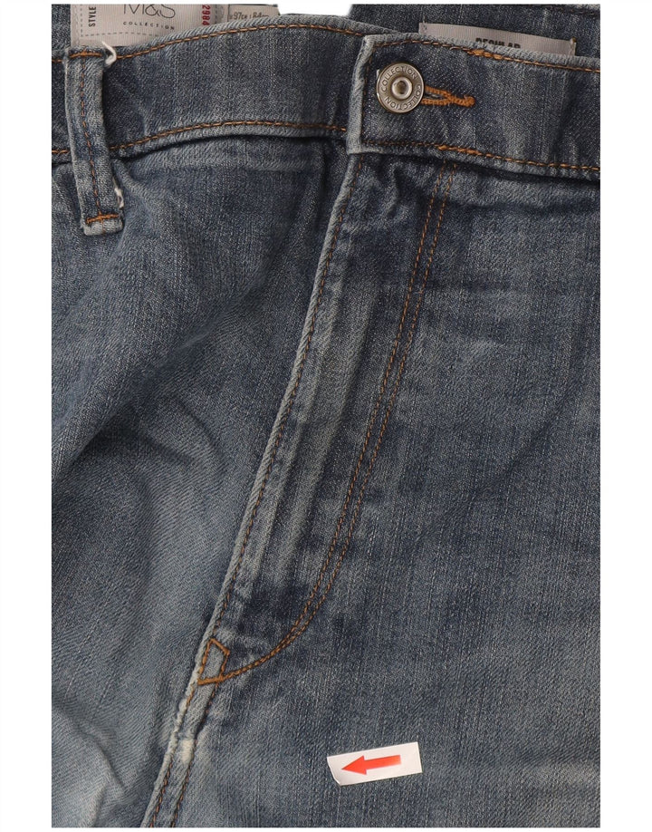 Jeans Marks & Spencer masculino regular fit reto W38 L33 algodão azul