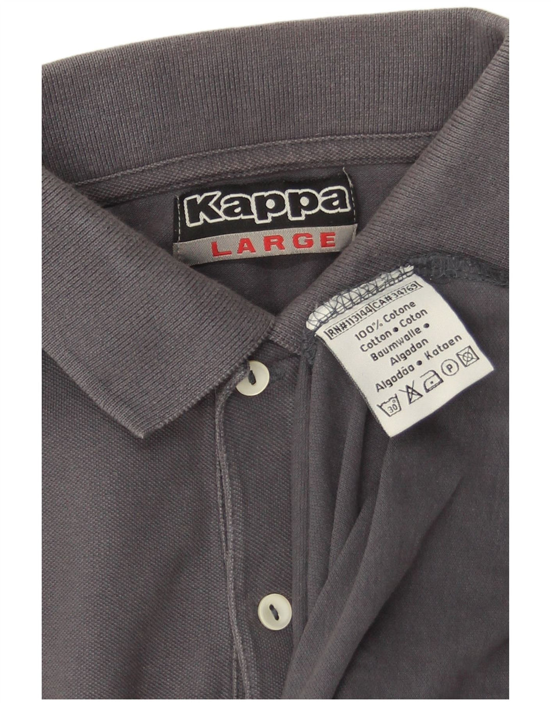 Camisa polo masculina Kappa grande algodão cinza