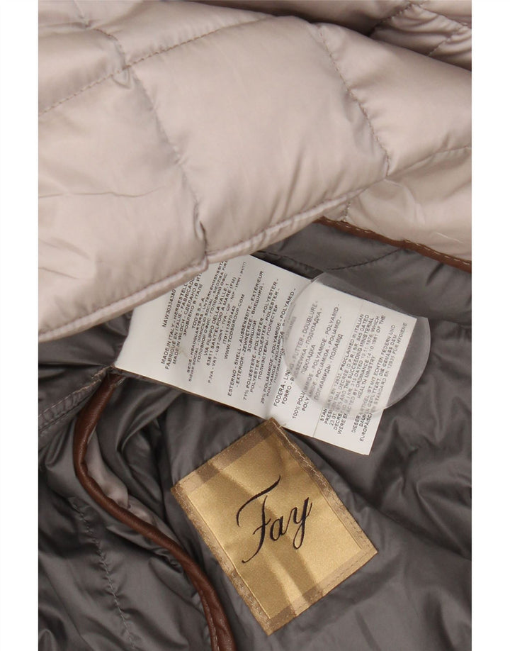 Colete acolchoado feminino Fay UK 16 grande poliéster bege