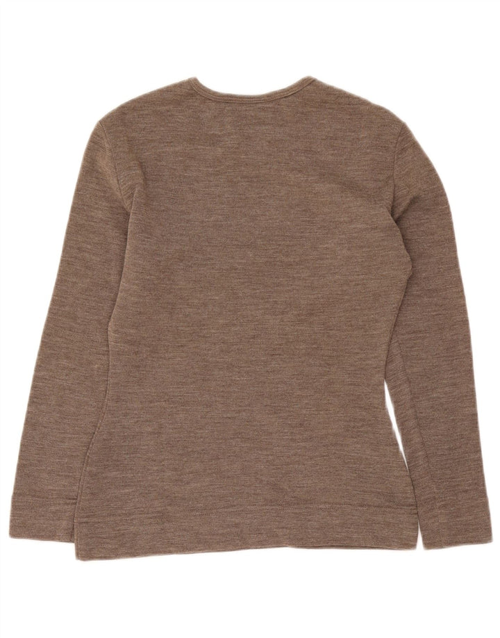 Suéter feminino Moschino com gola redonda UK 12 coração floral cinza médio