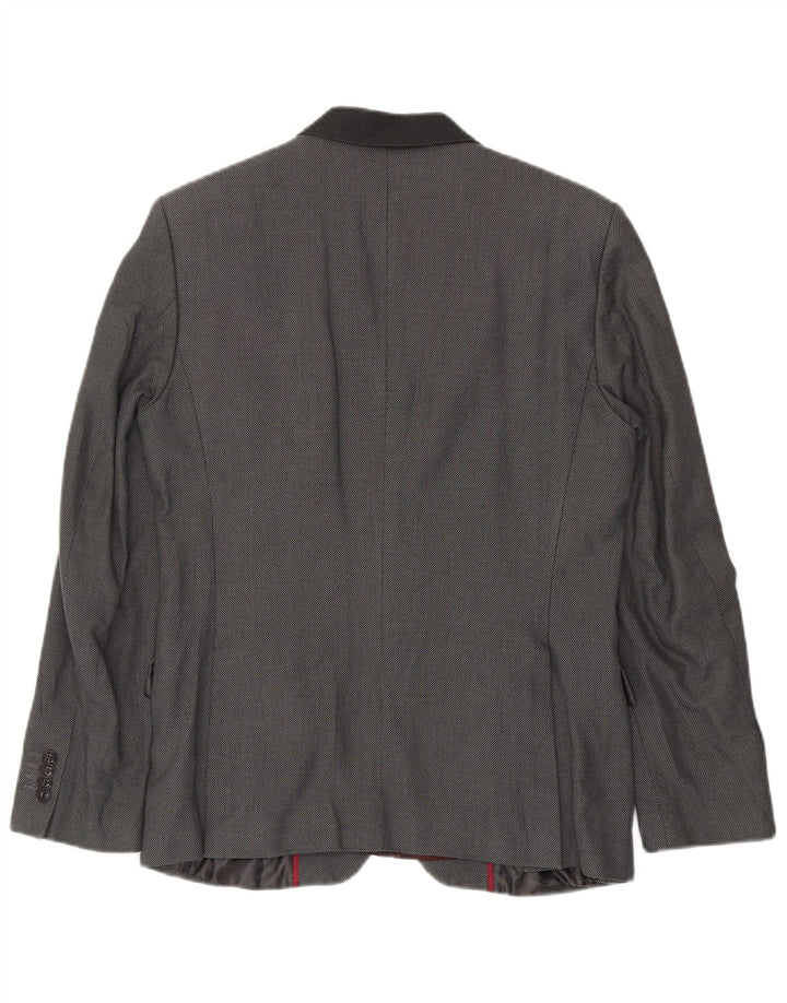 Jaqueta blazer masculina Zara com 2 botões EU 48 algodão cinza médio