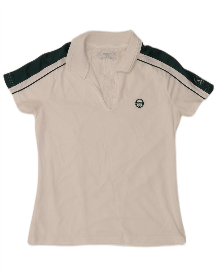 Camisa pólo feminina SERGIO TACCHINI UK 12 Medium White Colourblock