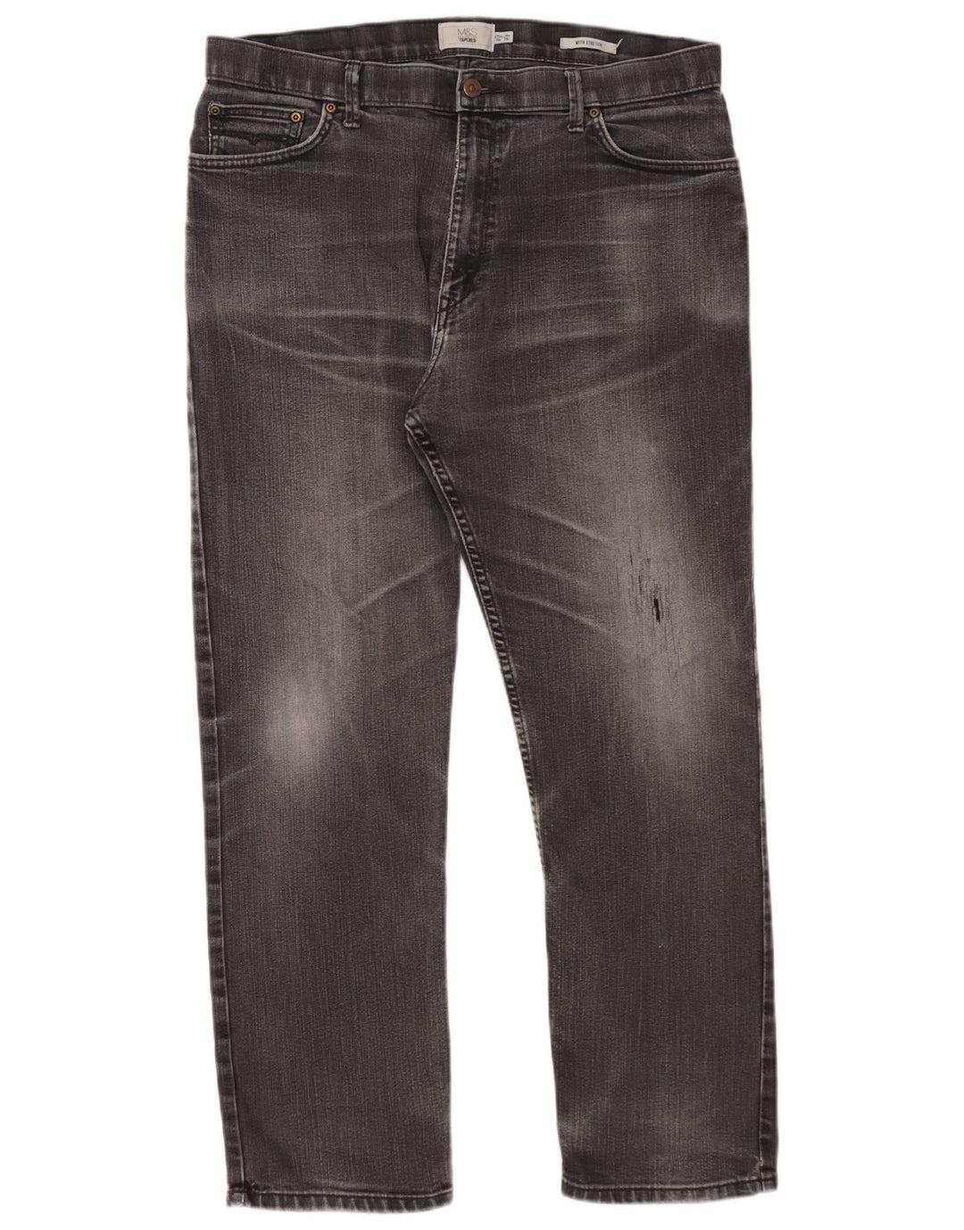 Calças Jeans Masculinas Tapered Marks & Spencer W36 L29 Cinza Algodão