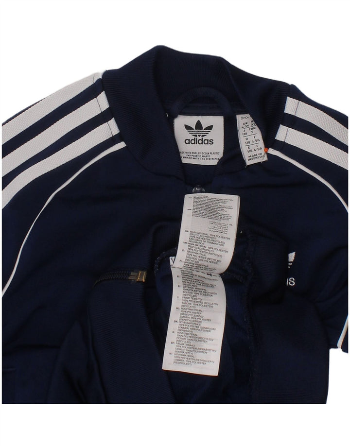 Casaco de treino Adidas Boys 4-5 anos azul marinho poliéster