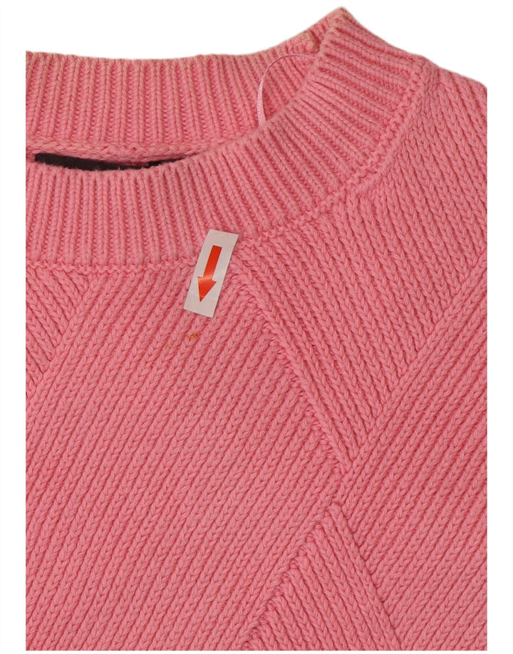 Suéter feminino Marks & Spencer com gola redonda, Reino Unido 14, rosa médio