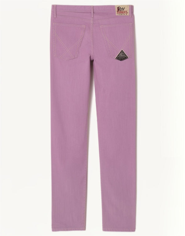 Roy Rogers Calça jeans feminina slim W33 L32 algodão roxo