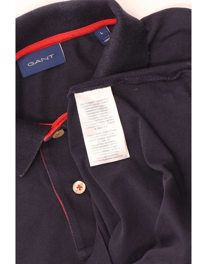 Camisa polo masculina Gant grande algodão azul marinho