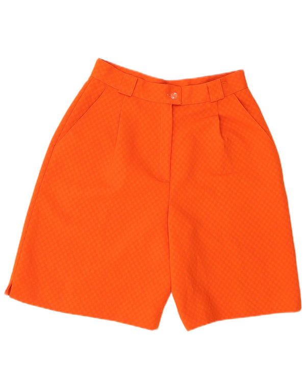Vintage Womens High Waist Chino Shorts IT 44 Medium W26 Orange Geometric