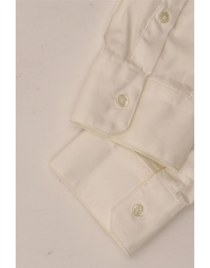 Camisa masculina ZARA Super Slim Fit médio algodão branco