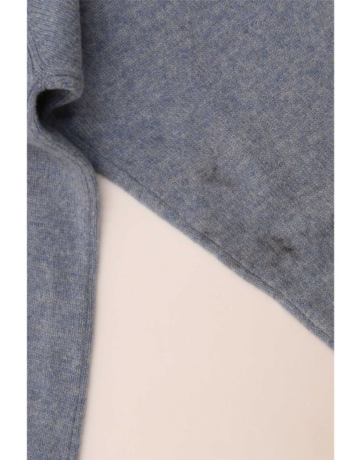 Suéter masculino Gant com gola redonda e lã de carneiro azul grande