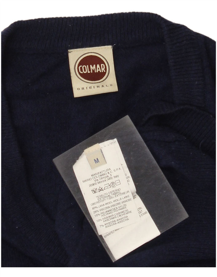 Suéter feminino Colmar com decote em V Reino Unido 14 lã azul marinho médio