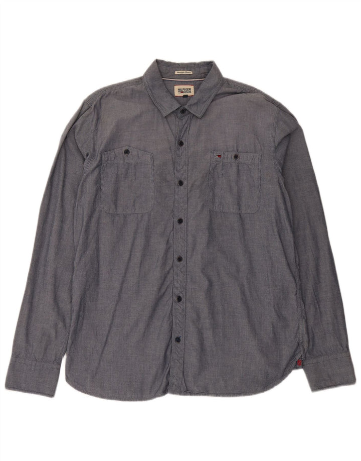 Camisa masculina TOMMY HILFIGER XL azul marinho algodão