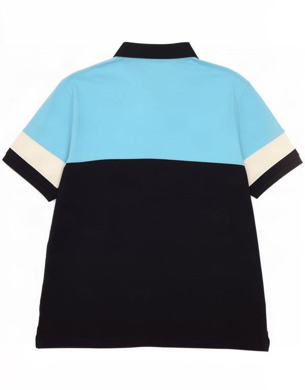 Camisa polo masculina de edição limitada da Marks & Spencer XL azul colorblock algodão