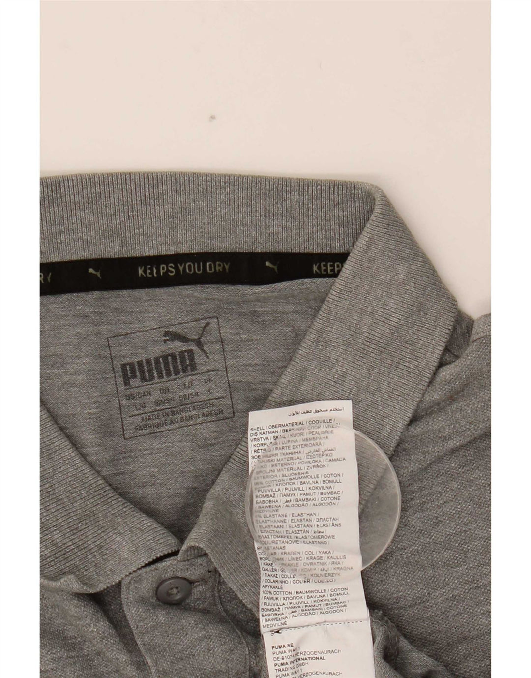 Camisa polo masculina Puma grande algodão cinza