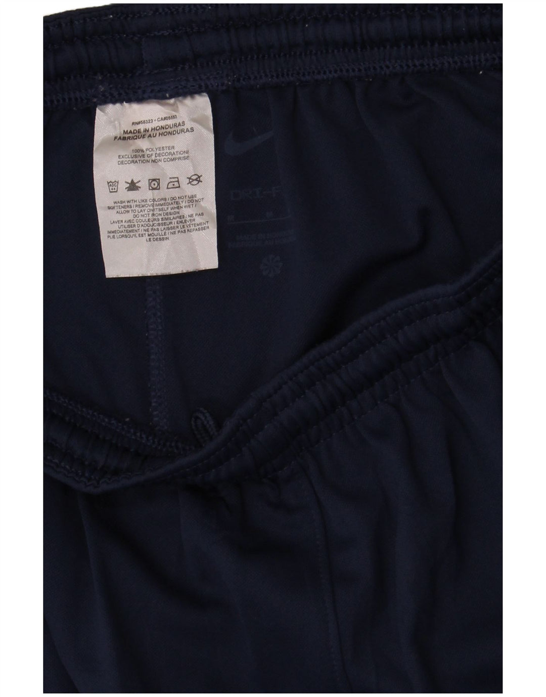Shorts esportivos femininos Nike Dri Fit UK 12 poliéster azul marinho médio