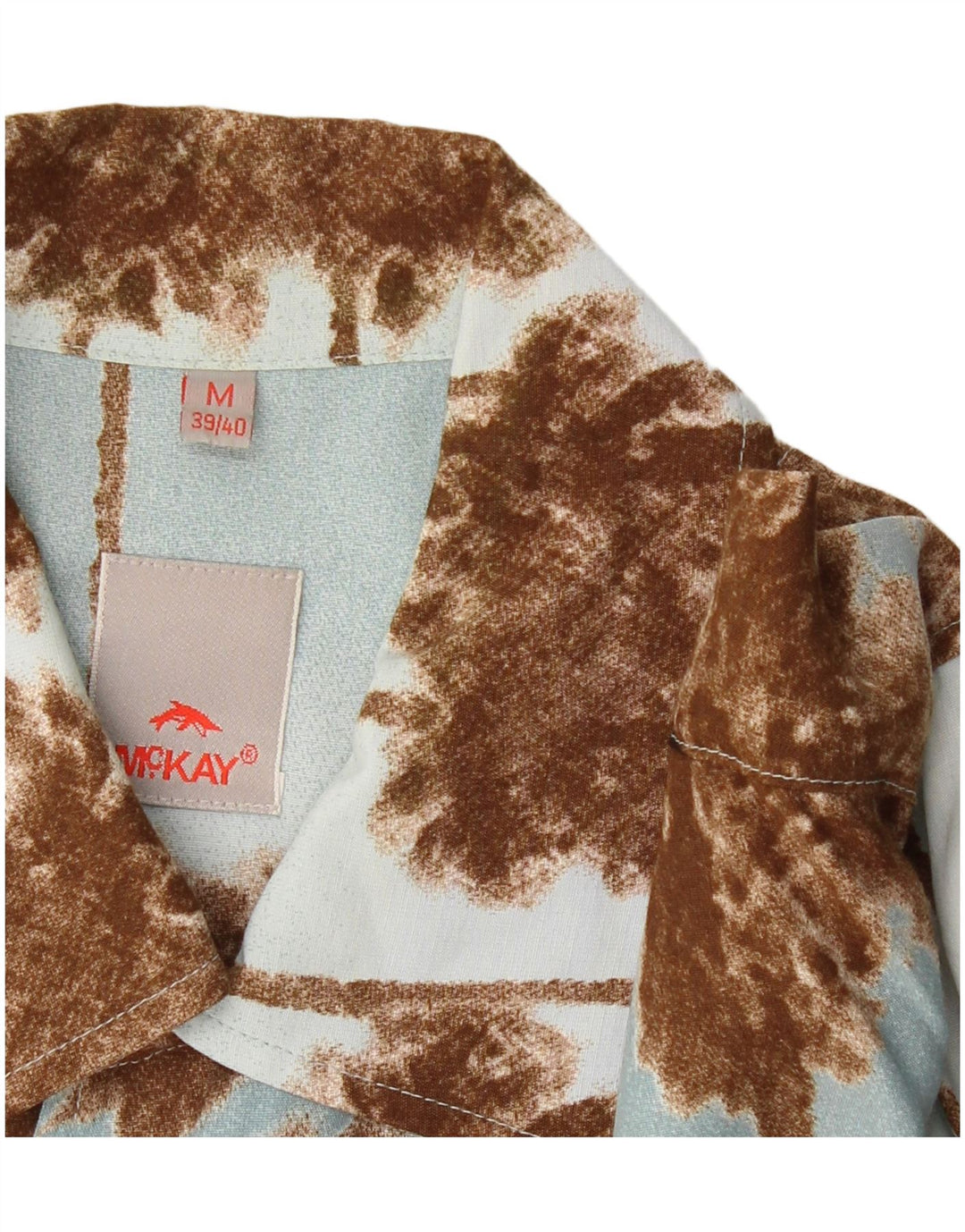 Camisa masculina havaiana de manga curta MCKAY tamanho 39/40 azul médio