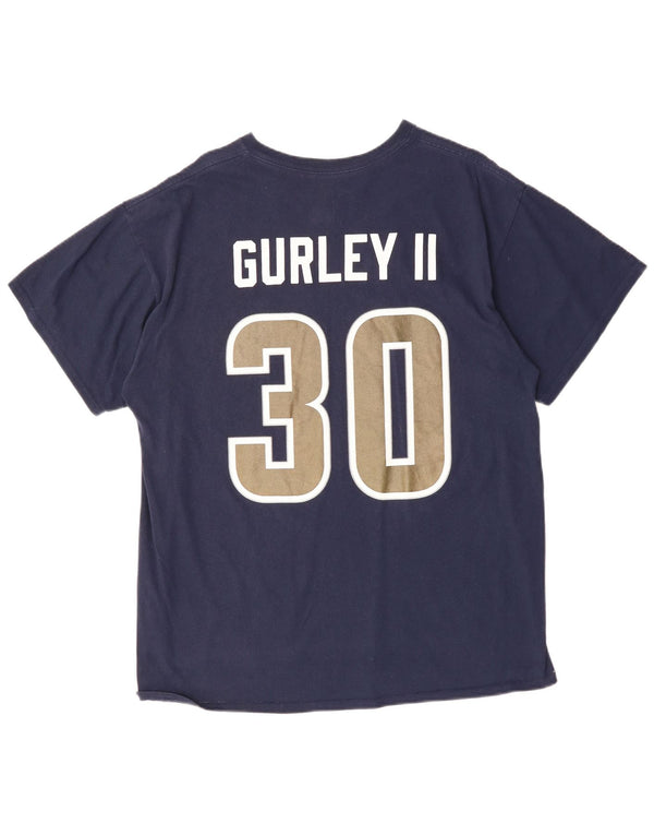 Camiseta masculina MAJESTIC Todd Gurley II com estampa gráfica XL azul marinho algodão