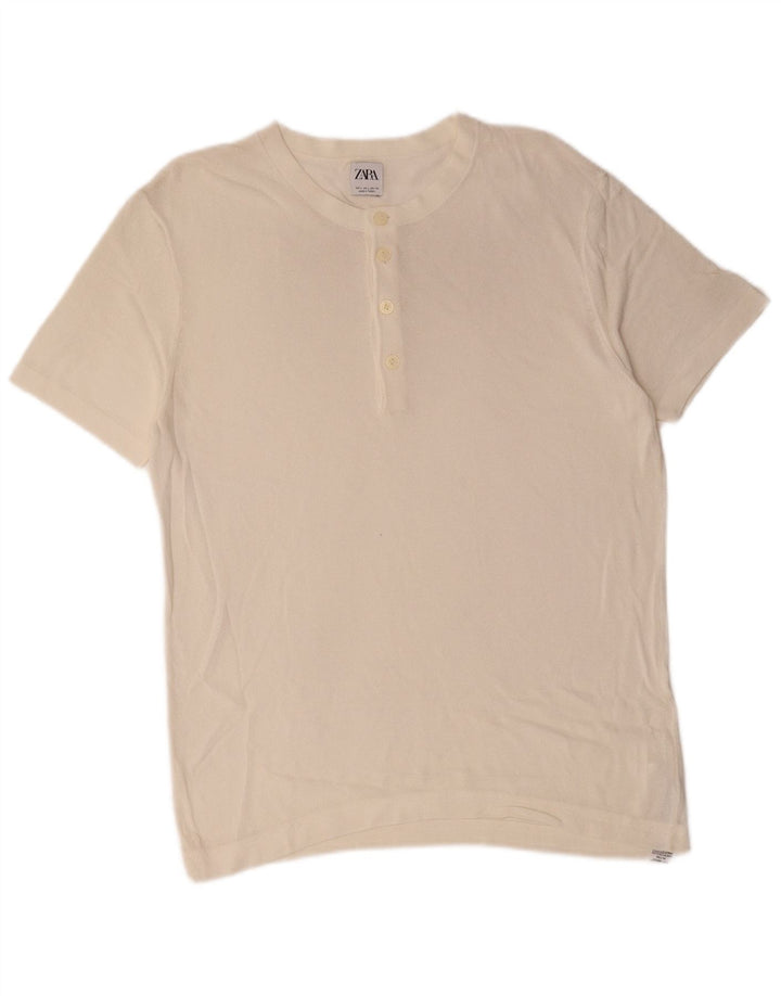 Camiseta masculina Zara Top grande viscose branca